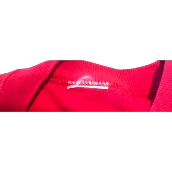 Vintage 90s Red Christmas Sweatshirt Santa Reindeer Graphic Schmidt House XL - Picture 5 of 6